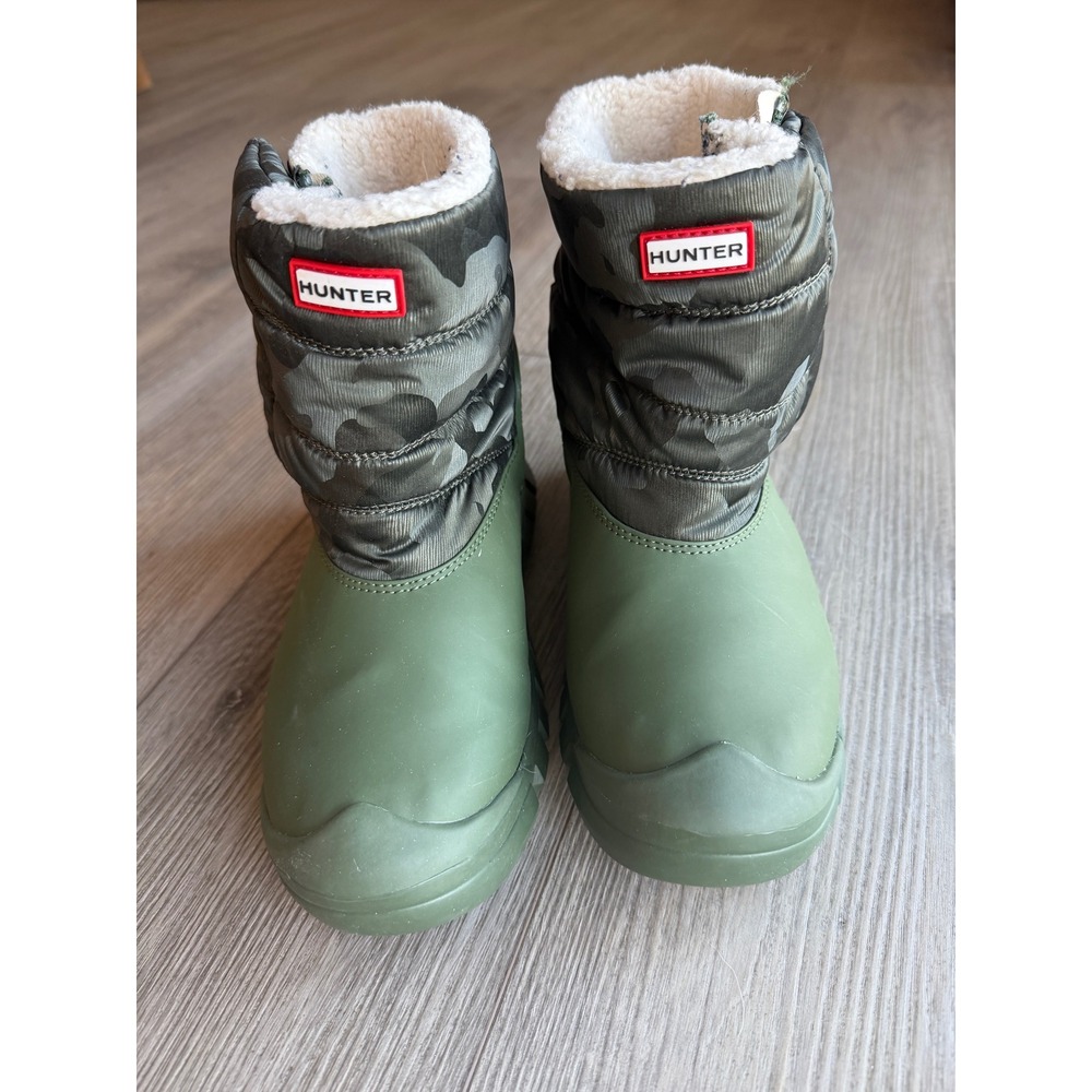 Hunter Kids Intrepid Insulated Snow Boots Green Camo UK 2 US 3 Kids